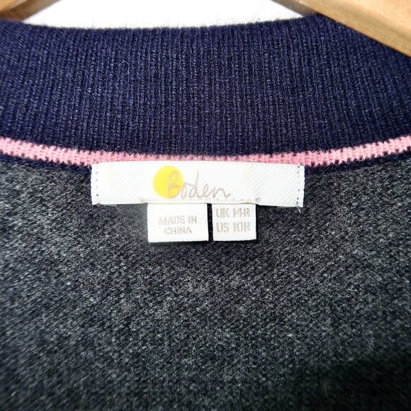 Boden Harriet Knitted Pink Blue Gray Wool Blend Midi Dress Size 10R - Picture 6 of 6